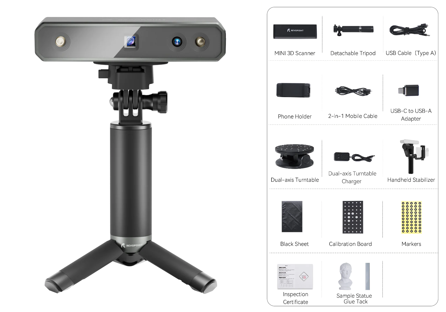 REVOPOINT MINI 3D SCANNER – PREMIUM PACKAGE